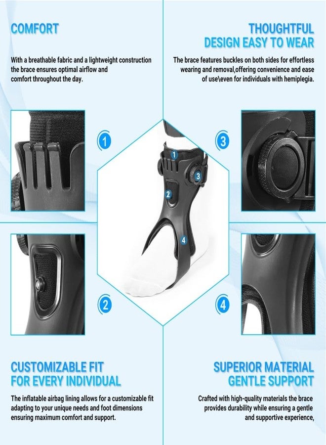 Malloraned AFO Foot Drop Brace,Medical Ankle Foot Orthosis for Hemiplegia Stroke Varus Walking Support Shoes,Ankle Brace Stabilizer with Inflatable Airbag (Right Foot, Large) - Image 3