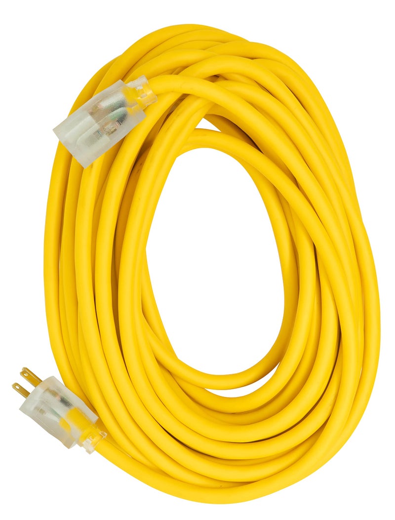 Southwire Polar Solar Extension Cord - Cold Weather Flexibility & Rugged Durability - SJEOOW Jacket - UL Listed - Oil & Chemical Resistant - 12/3 Gauge - 50 Foot - Yellow Outdoor Cord - Image 2