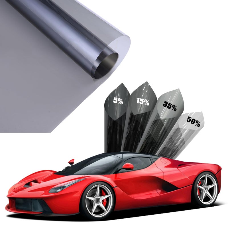 Car Rear Side Window Film 99 UV Blocking Automotive Privacy Window Tint Heat Glare Scratch Resistant Blackout Auto Sun Shade Roll 50 VLT 24 in x 10ft