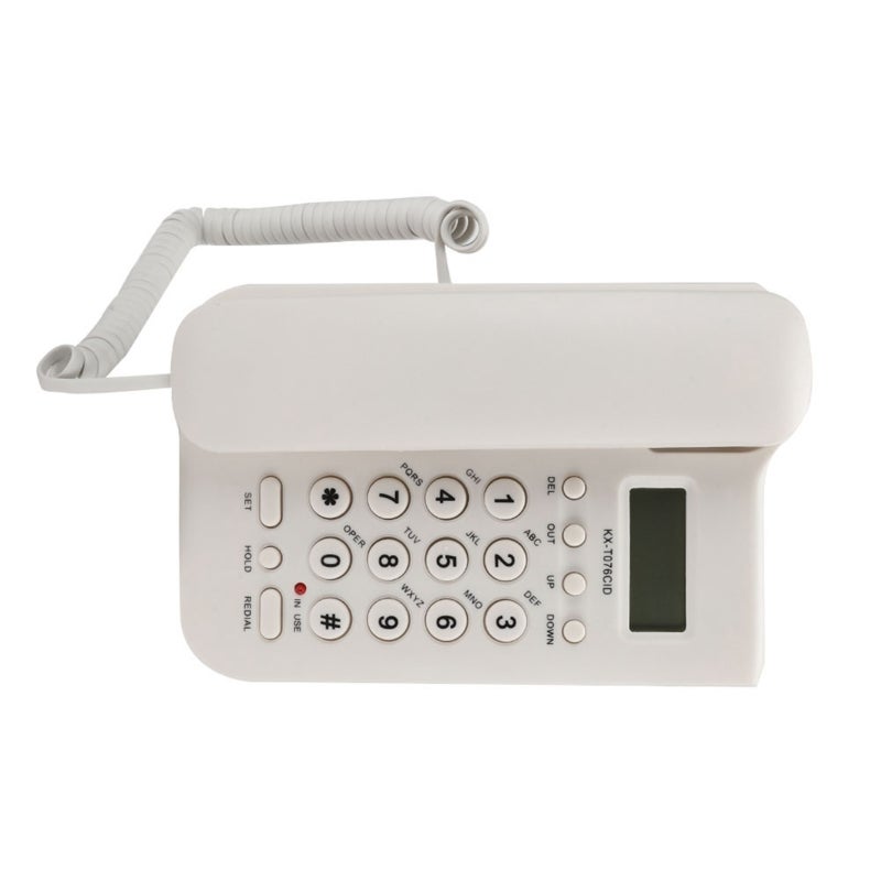 Wired Landline Telephone: White FSK DTMF Dual System - 30 Incoming 10 Outgoing Call Storage Call Number Check Music Pause Indicator Light for Home Office UK Telephone Line - Image 3