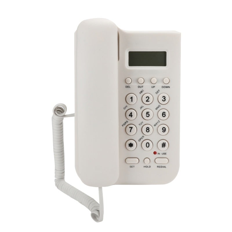 Wired Landline Telephone: White FSK DTMF Dual System - 30 Incoming 10 Outgoing Call Storage Call Number Check Music Pause Indicator Light for Home Office UK Telephone Line - Image 5