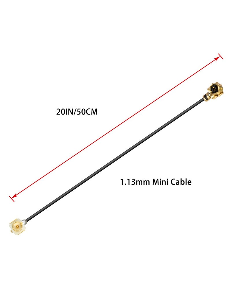 POBADY 2PCS U.F.L1 Male to U.F.L1 Female Cable 20" /50CM 1.13mm Low-Loss Extension Cable - Image 2