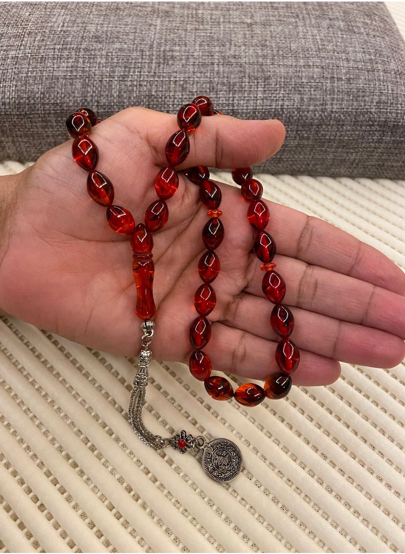 Rare - Faturan Prayer Beads For Men 33 Beads Size 8.8mm x 12.8mm - Image 1
