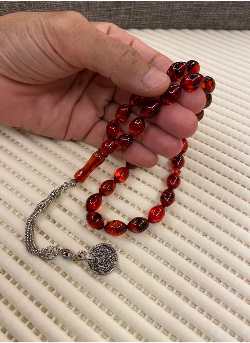 Rare - Faturan Prayer Beads For Men 33 Beads Size 8.8mm x 12.8mm - Image 1