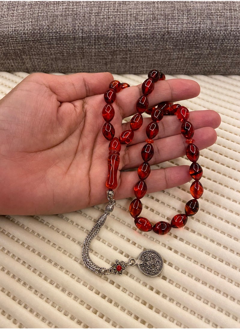 Rare - Faturan Prayer Beads For Men 33 Beads Size 8.8mm x 12.8mm - Image 1
