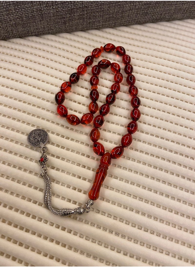 Rare - Faturan Prayer Beads For Men 33 Beads Size 8.8mm x 12.8mm - Image 1