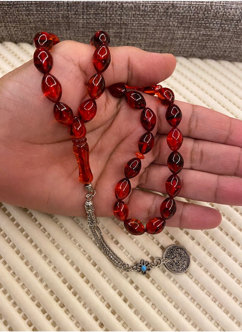 Rare - Faturan Prayer Beads For Men 33 Beads Size 8.8mm x 12.8mm - Image 1