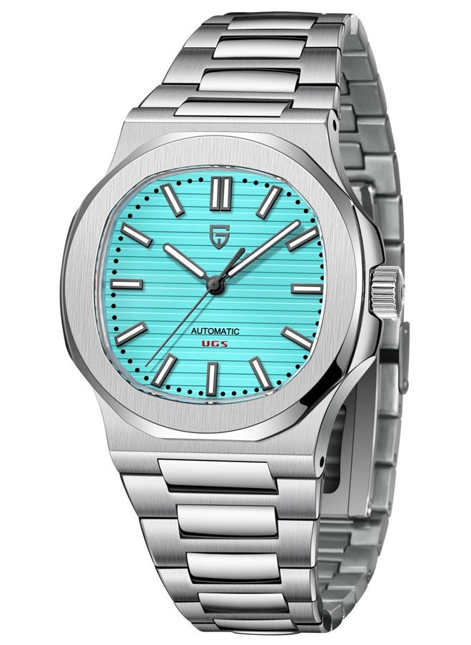 PAGANI DESIGN Men's Automatic Watches Stainless Steel Frame Structure Ice Blue Dial Silver Steel Band Sports Waterproof Fashion Elegant PD1728  - Image 1