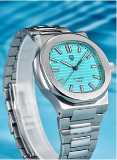 PAGANI DESIGN Men's Automatic Watches Stainless Steel Frame Structure Ice Blue Dial Silver Steel Band Sports Waterproof Fashion Elegant PD1728  - Image 3