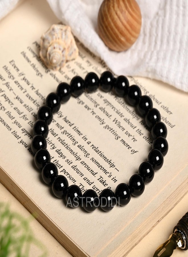 ASTRODIDI Natural Certified Black Obsidian Stone Bracelet for Men and Women | Help to Protection against Negative Energy, Enhances Mental Clarity and Focus, Supports Grounding and Stability - Image 4