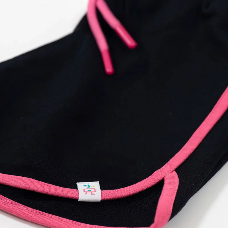 BeetleBeez Retro Pink Striped Black Shorts