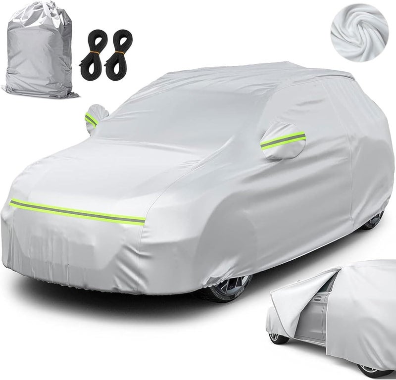 YSOAE Car Cover Waterproof, Hatchback/Sedan/SUV All Weather for Automobiles, Full Exterior Covers with Zipper Cotton, Outdoor Sun Snow Protection Universal (For SUV XL) - Image 1