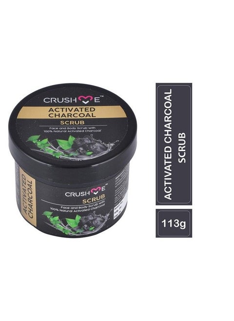 Activated Charcoal Scrub For Face And Body Exploatation Antiacne & Pimple Blackhead Removal 113G/4Oz Black