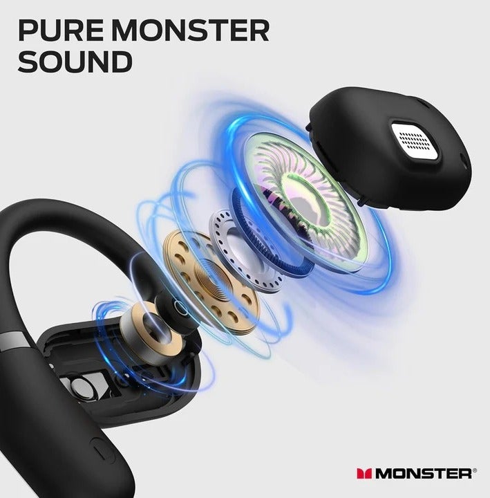 Monster Open Ear AC317 Air Conduction Bluetooth Headphones Wireless Sports Earbuds with HD Sound, Built-in Microphone & Long Battery Life - Image 2