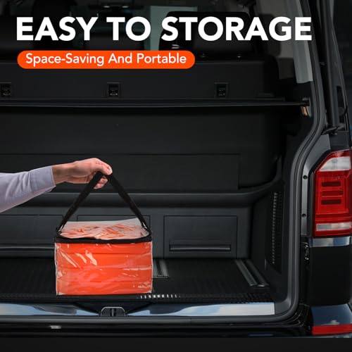 TENKAIWICK 28 Inch 4 Pack Traffic Cones with Storage Bag, Collapsible Safety Cones, Multi Purpose Pop-up Cones with Reflective Collar, Orange Cones for Parking lot, Driveway, Driving Training etc - Image 5