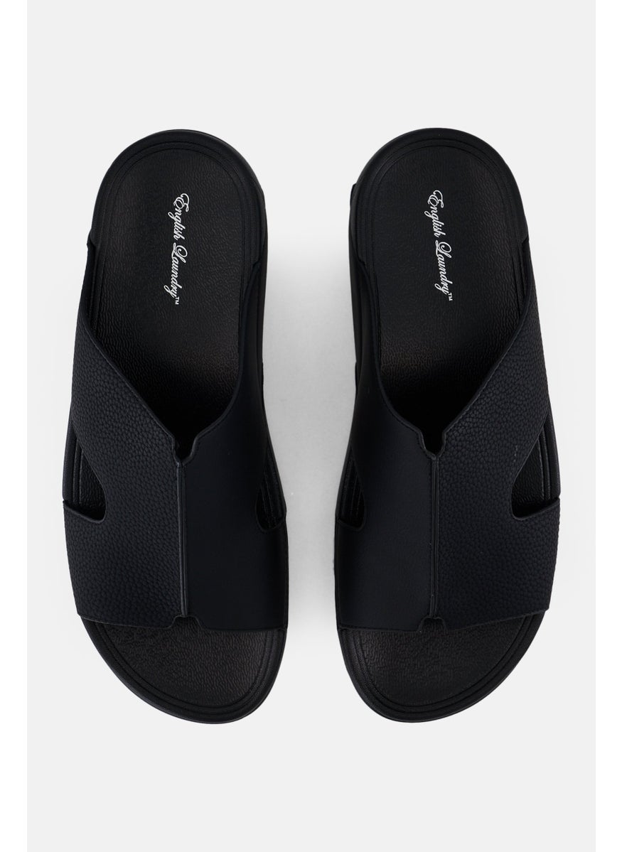 English Laundry Men Slip On Arabic Sandals, Black  - Image 2