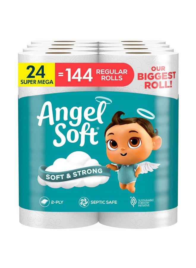 Angel Soft ورق تواليت، 24 لفة سوبر ميغا - Image 1