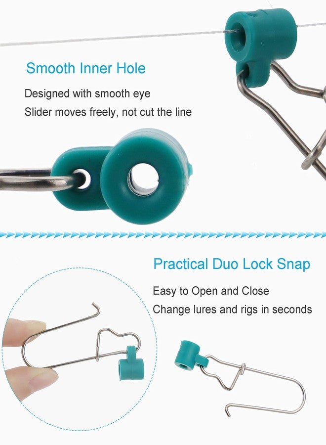 Facikono Fishing Line Sinker Slides Catfishing Rig, Saltwater Heavy Duty Sinker Weights Connector with Duo Lock Snaps 12 Pieces - Image 3