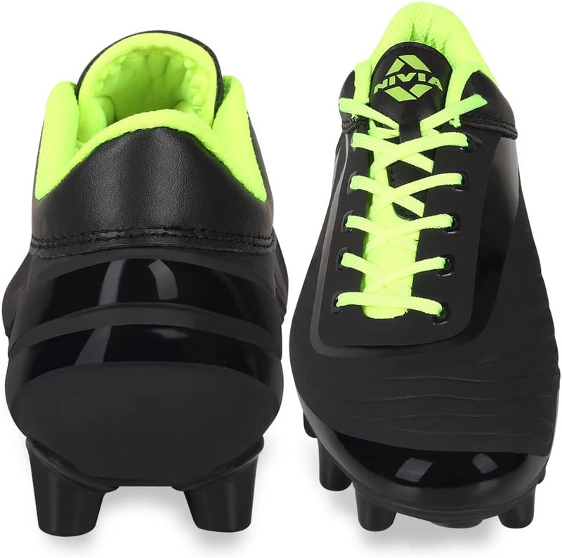 Nivia Airstrike Football Stud for Mens (Black/Green, Size UK-07 ) - Image 3