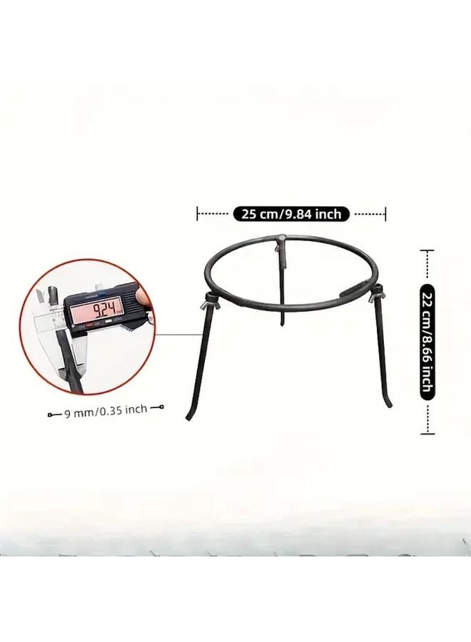 إسكدنيا حامل نار مخيم قابل للفصل محمول من الحديد الزهر بحلقة واحدة ووزن - Image 4