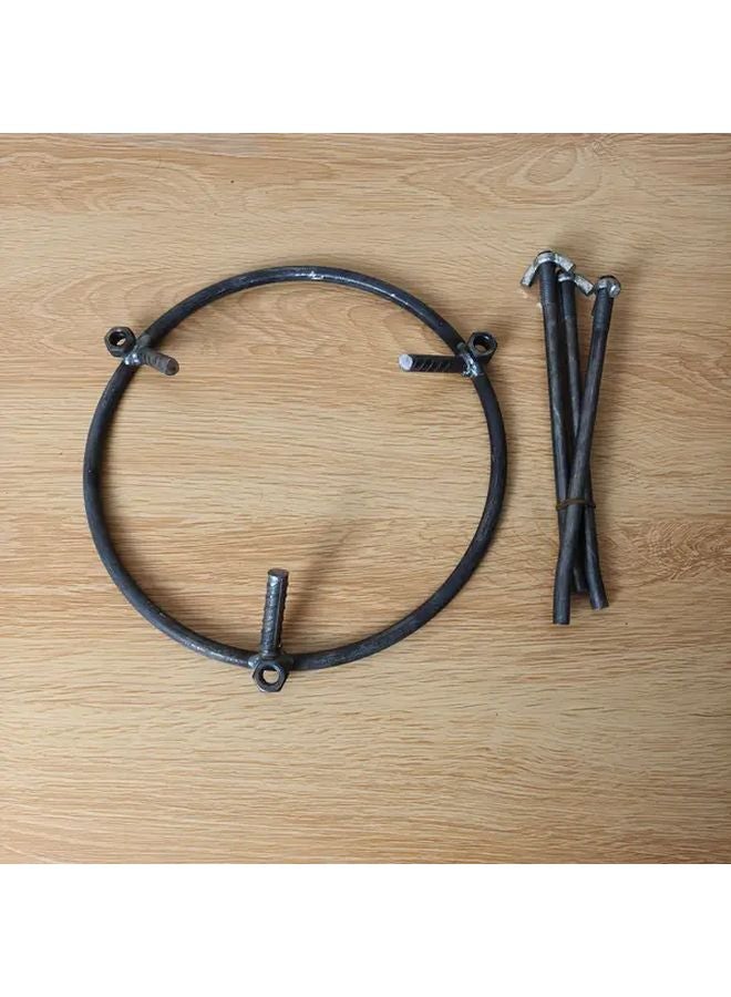 إسكدنيا حامل نار مخيم قابل للفصل محمول من الحديد الزهر بحلقة واحدة ووزن - Image 1