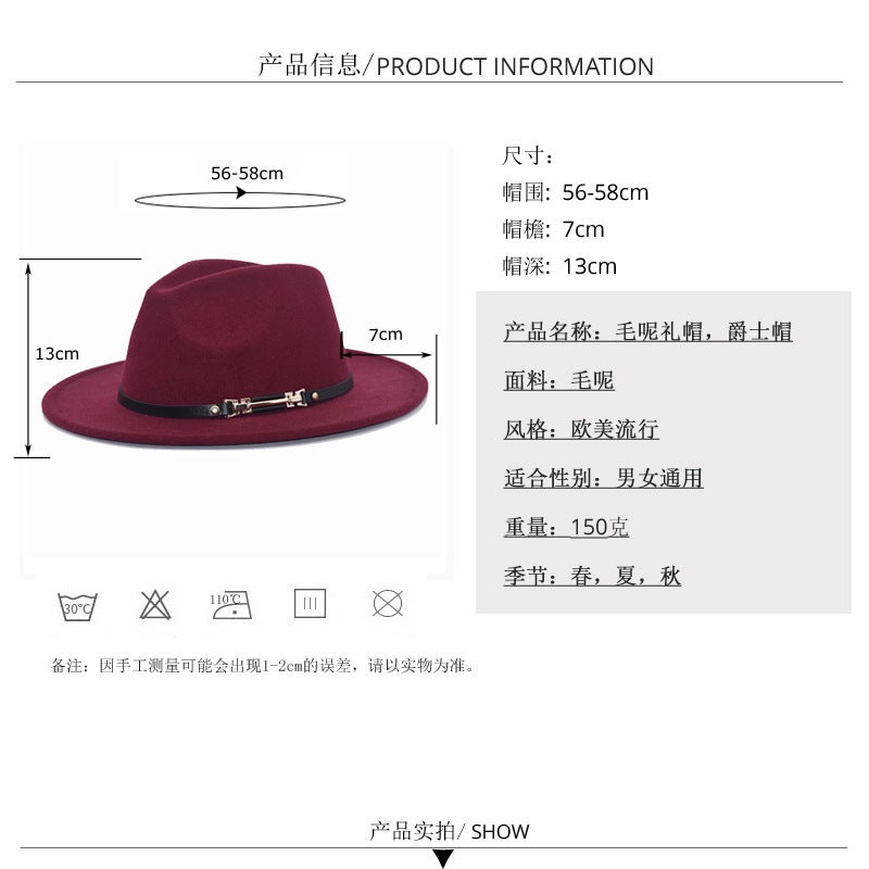 Women'S Sale Woolen Hat Men'S Jazz Hat British Harajuku Style Retro Top Hat Women'S Fashion Hat - Image 4