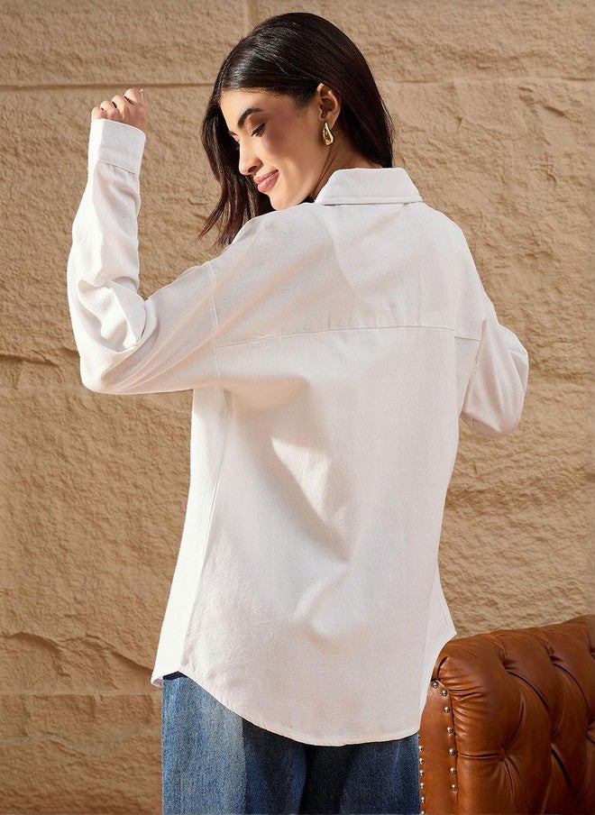 CHIMPAAANZEE Spread Collar Oversized Casual Shirt - Image 4