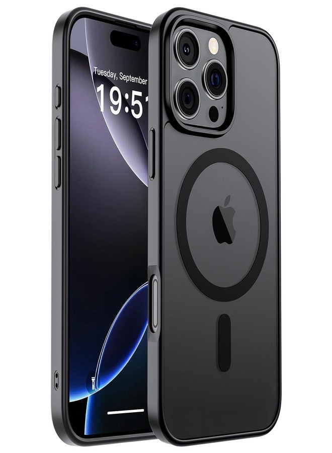 SUPFINE Magnetic for iPhone 16 Pro Max Case (Compatible with MagSafe) (Military Grade Drop Protection) Translucent Matte Shockproof Phone Cover, Black - Image 1