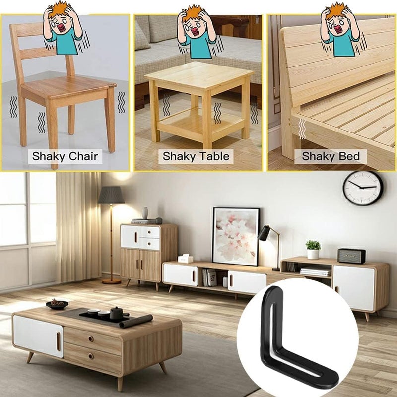 Luckam 10 Pcs Adjustable L-Shape Corner Brace with Slot, Metal Connector Slidable Slotted Joint Right Angle Bracket Fastener for Wood Chair Bookshelf Board Window Furniture Cabinet DIY - Image 2