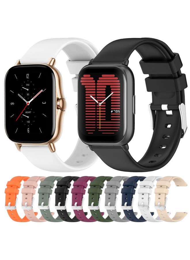 erorex Replacement Band For Amazfit GTS 2 Mini 20mm Smooth Solid Color Silicone Watch Band - Image 3