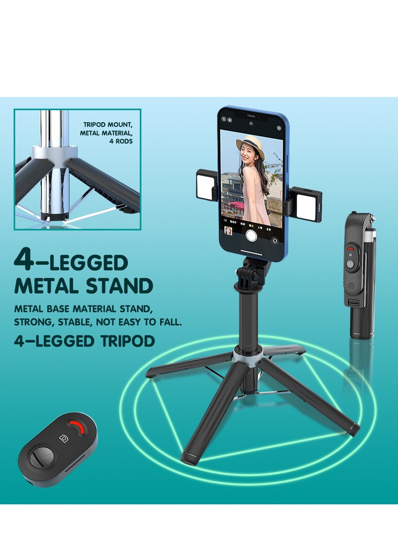 3-in-1 Wireless Selfie Stick with Dual LED Lights and Bluetooth Remote, Versatile and Perfect for Capturing Stunning Photos Anytime - Image 3