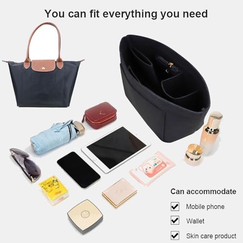 Lckaey Purse Organizer Insert for le pliage large bags for women(Large) Handbags Organizer1012black-L - Image 4