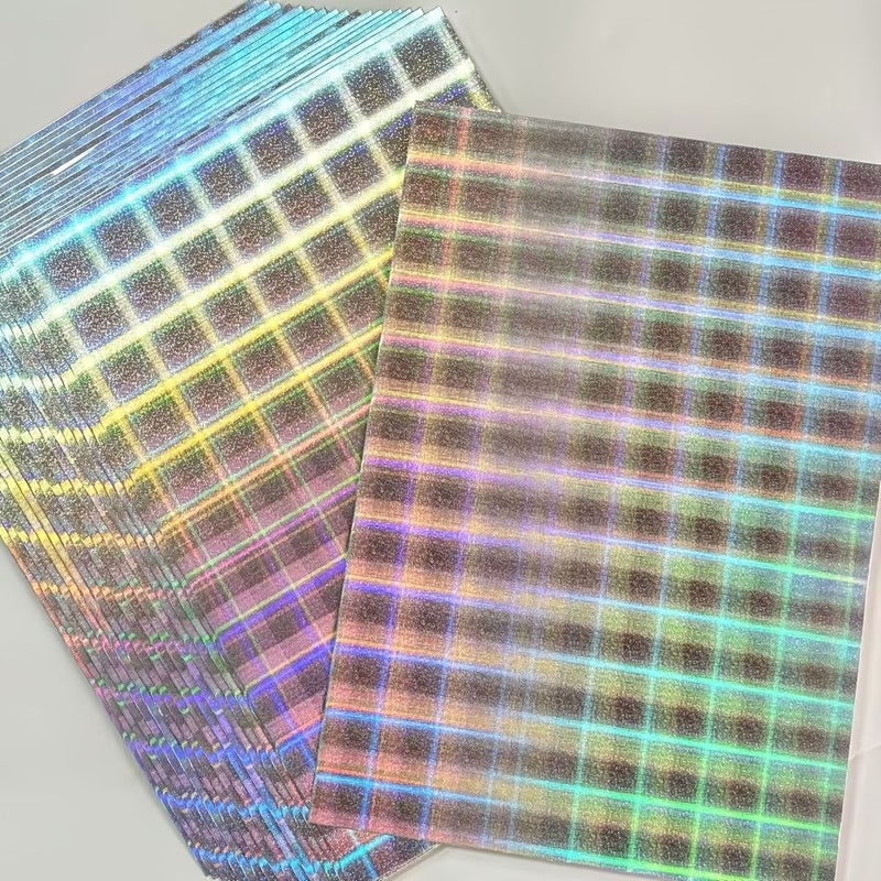 13 A4 Sheets Holographic Laser Checkered Paper for Creative Crafts - Image 5