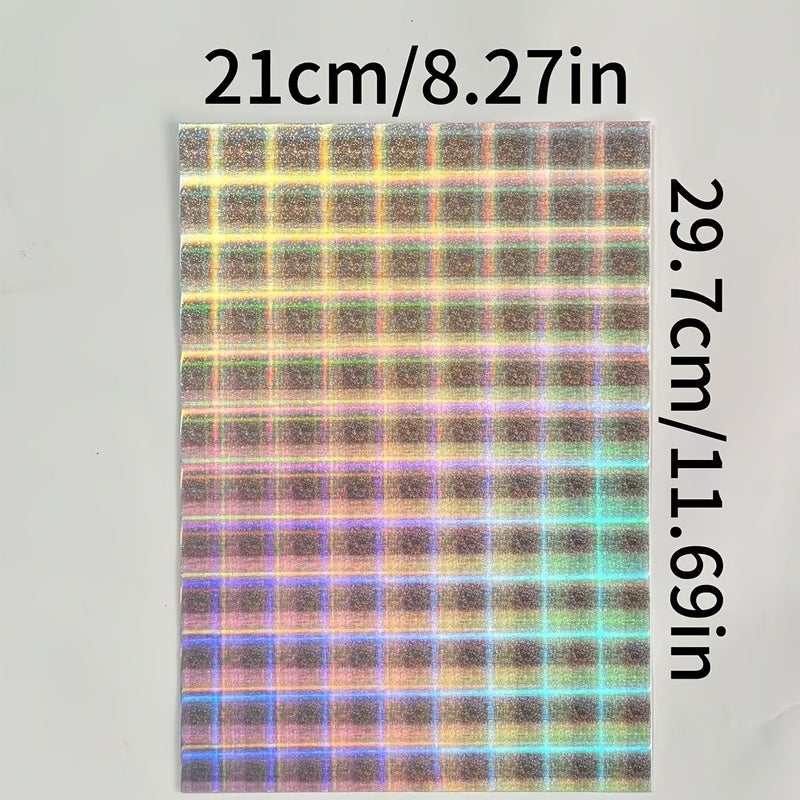 13 A4 Sheets Holographic Laser Checkered Paper for Creative Crafts - Image 2