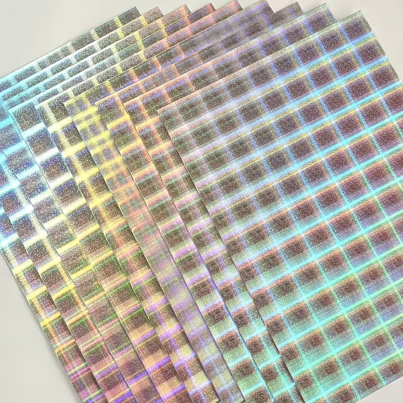 13 A4 Sheets Holographic Laser Checkered Paper for Creative Crafts - Image 4