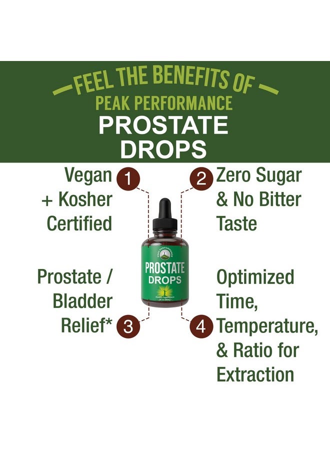Peak Performance Prostate Support Supplement for Men’s Health. Vegan Kosher Prostate Health Liquid Drops with Organic Saw Palmetto, Organic Nettle, Organic Turmeric, Organic Peppermint, Wild Sarsaparilla + Red Root  - Image 3