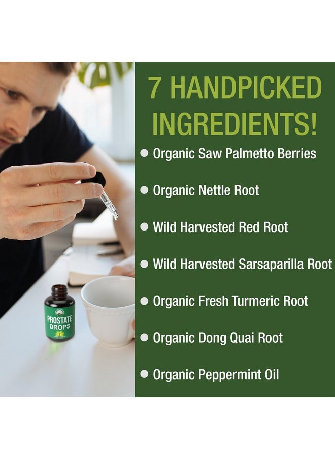 Peak Performance Prostate Support Supplement for Men’s Health. Vegan Kosher Prostate Health Liquid Drops with Organic Saw Palmetto, Organic Nettle, Organic Turmeric, Organic Peppermint, Wild Sarsaparilla + Red Root  - Image 2