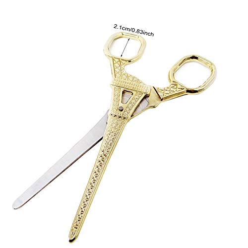 Honbay 5 Inch Gold Plated Stainless Steel Eiffel Tower Embroidery Scissors for Sewing, Craft, and Art Work - Image 3