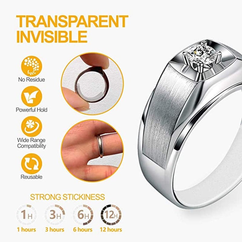 Luckam Invisible Ring Size Adjuster 3 Sheets for Loose Rings, Ring Sizer for Fixing Wide Rings, Jewelry Ring Guard Ring Smaller Spacer Loose Ring Tightener Ring Multi-Size Ring Sizer - Image 4