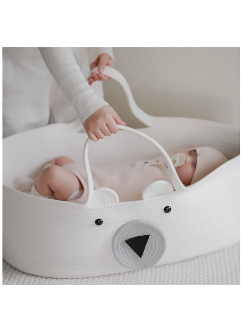 DOOKOO Baby Sleeping Basket, Multifunctional Easy Use Baby Sleeping Bed for Outdoors for Home, Portable Outing Woven Basket for Baby Boys and Girls  - Image 1