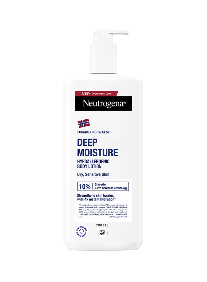 Neutrogena Norwegian Formula Deep Moisture Hypoallergenic Body Lotion For Dry And Sensitive Skin, 400ml white 400ml - Image 1