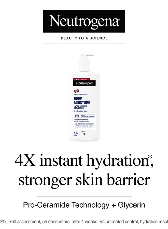Neutrogena Norwegian Formula Deep Moisture Hypoallergenic Body Lotion For Dry And Sensitive Skin, 400ml white 400ml - Image 2
