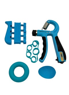 SportQ SportQ Hand Grip Strengthener Kit, 5 Pack, Adjustable Grip Exerciser, Finger Stretch Resistance Expander Bands, Finger Strength Trainer, Hand Press Ball and Exercise Ring multitype  - Image 1