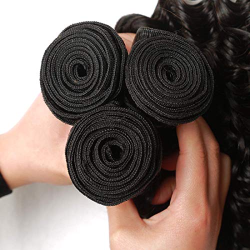 Angie Queen Unprocessed Brazilian Human Hair Deep Wave One Bundle 16 Inch Virgin Hair Weave Bundle Wet and Wavy Bundles Deep Wave Human Hair Bundles Natural Black Color (One Bundle) - Image 4