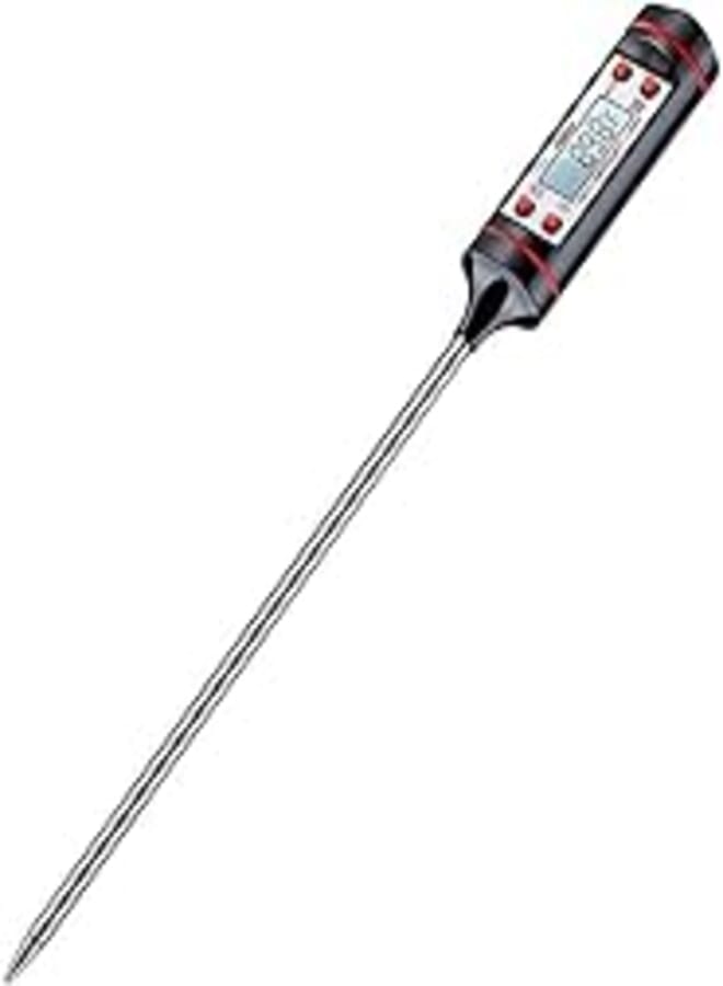 Meat Thermometer, Cooking Thermometer With Instant Read, Lcd Screen, Hold Function For Kitchen Food Smoker Grill Bbq Meat Candy Milk Water, Black, No