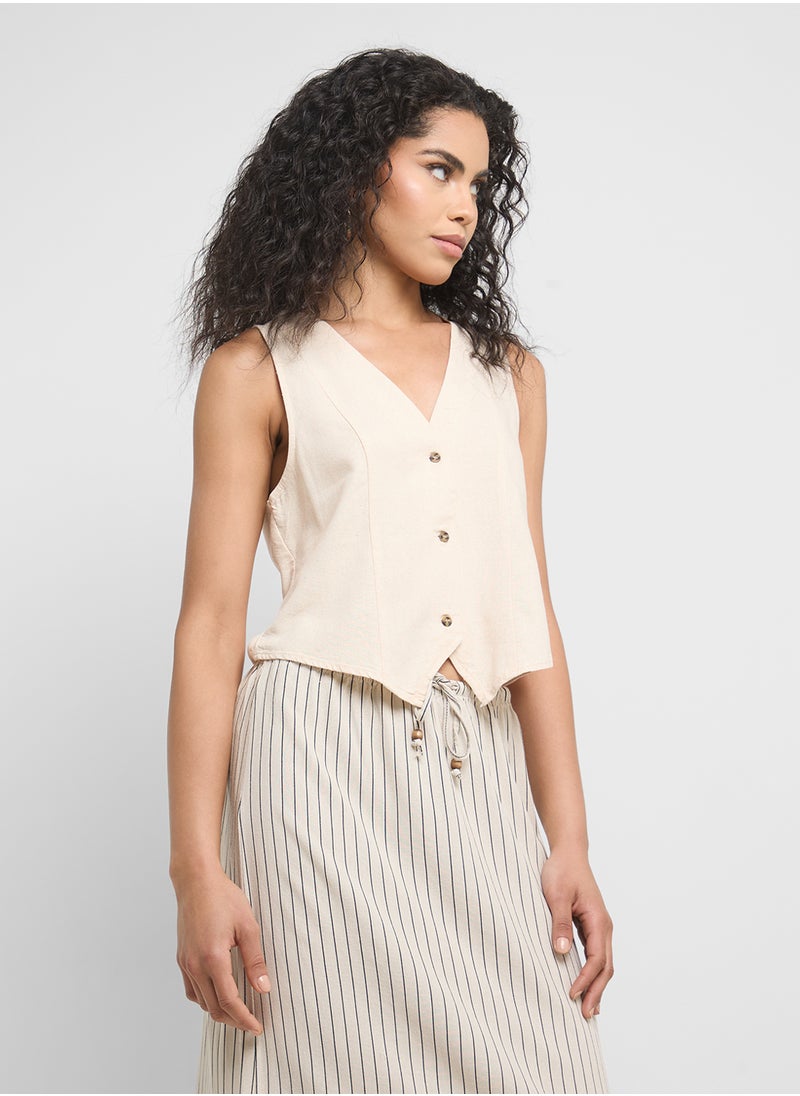 VERO MODA Button Detail Waistcoat  - Image 1