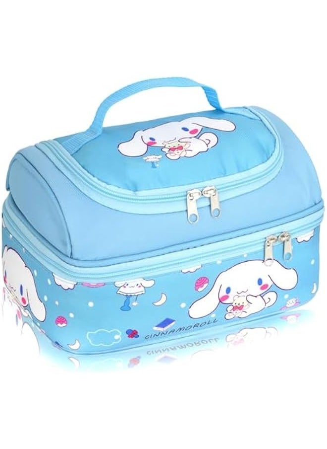Generic Anime Cinnamoroll Lunch Bag for Man Woman Leakproof Lunch Box Large Compartment Lunch Container Tote for Work Travel Blue  - Image 1