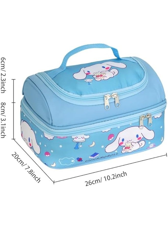Generic Anime Cinnamoroll Lunch Bag for Man Woman Leakproof Lunch Box Large Compartment Lunch Container Tote for Work Travel Blue  - Image 2