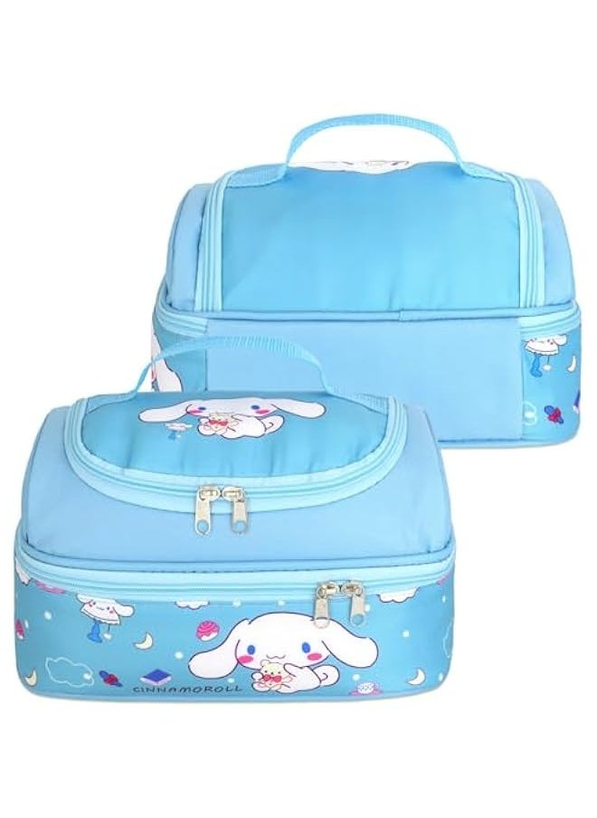 Generic Anime Cinnamoroll Lunch Bag for Man Woman Leakproof Lunch Box Large Compartment Lunch Container Tote for Work Travel Blue  - Image 3