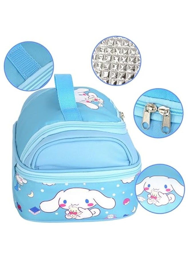 Generic Anime Cinnamoroll Lunch Bag for Man Woman Leakproof Lunch Box Large Compartment Lunch Container Tote for Work Travel Blue  - Image 4